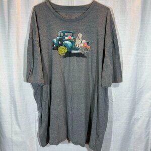 Women's Gray Medium weight Knit Short sleeve T-shirt ( 3XL )